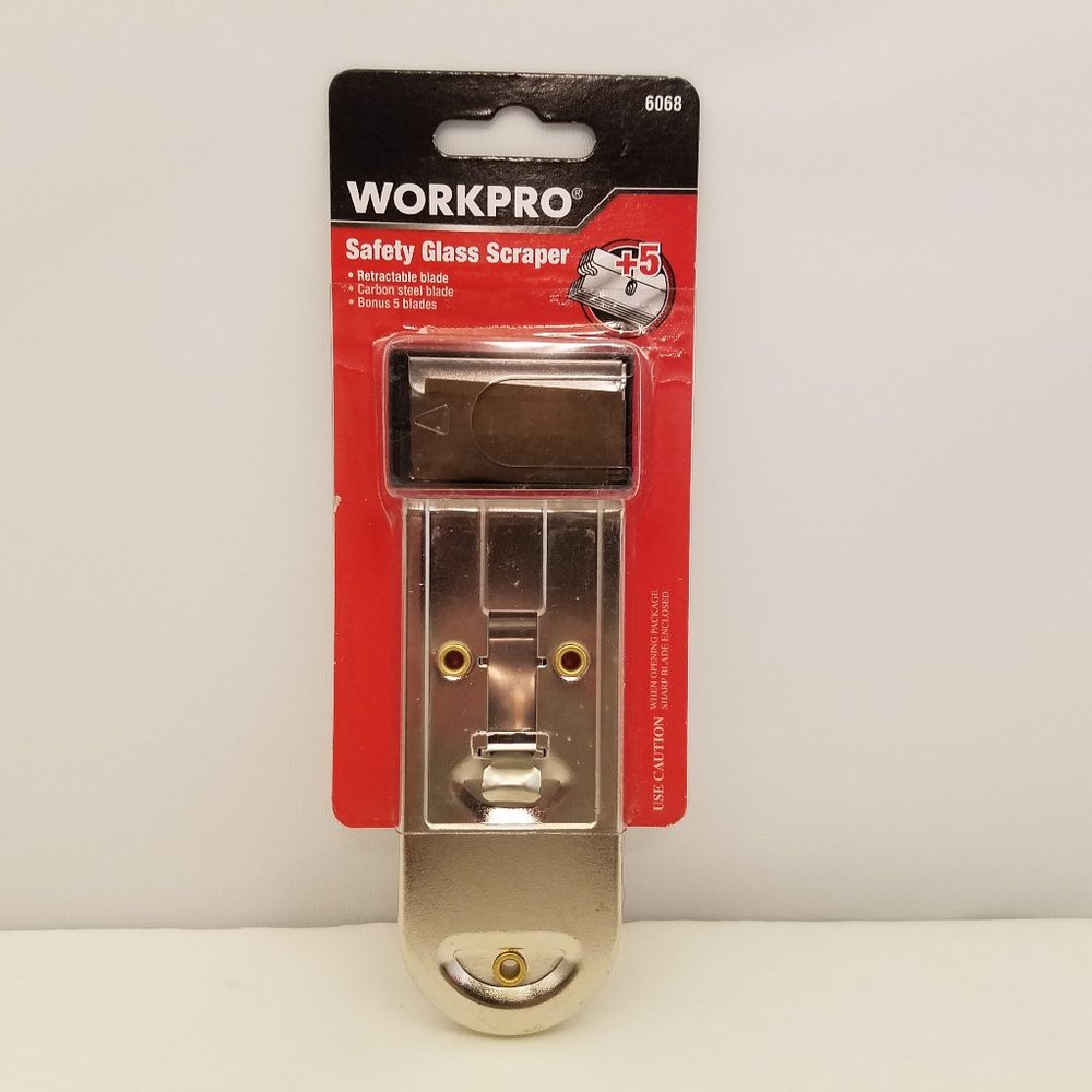 Workpro Safety Glass Scraper Retractable Blade PLUS 5 BLADES